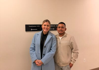 Claire Longdin with her client